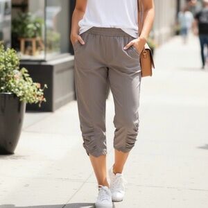 Royalty For Me Tan Cargo Pants with Elastic Ankle